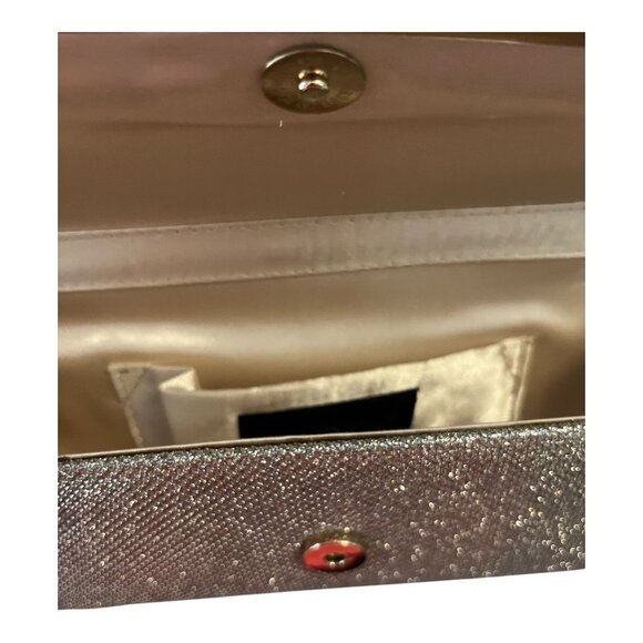 Jessica McClintock Metallic Clutch Purse | Gold Chain Strap Evening Bag | 4.25 x - Picture 3 of 5